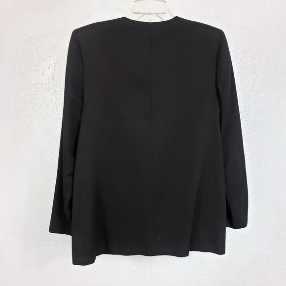 Classic Directions Women's Size 8 Black Lined One Button Suit Coat Jacket Blazer - Picture 5 of 10